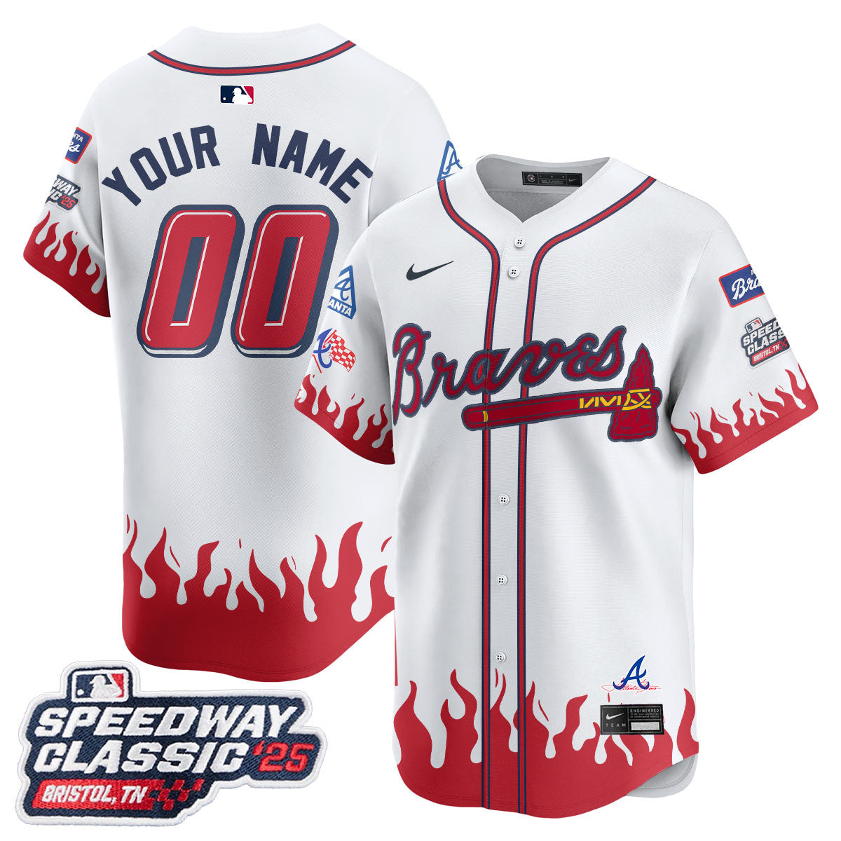 Men's Atlanta Braves 2025 Speedway Classic Limited Jersey V2 - All Stitched