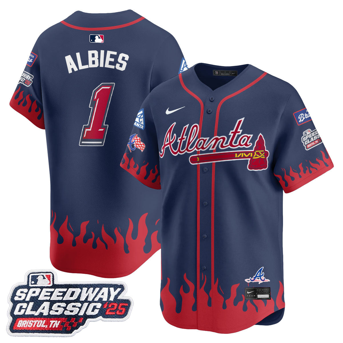Men's Atlanta Braves 2025 Speedway Classic Limited Jersey V2 - All Stitched