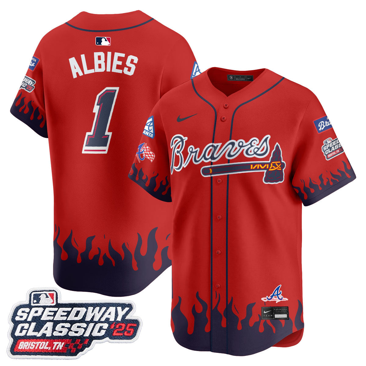 Men's Atlanta Braves 2025 Speedway Classic Limited Jersey V2 - All Stitched