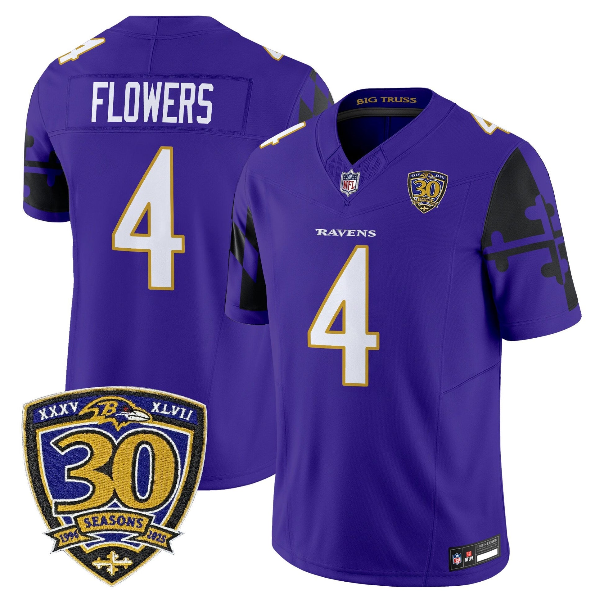 Men's Baltimore Ravens 'Maryland Flag Edition' Vapor Limited Jersey - All Stitched