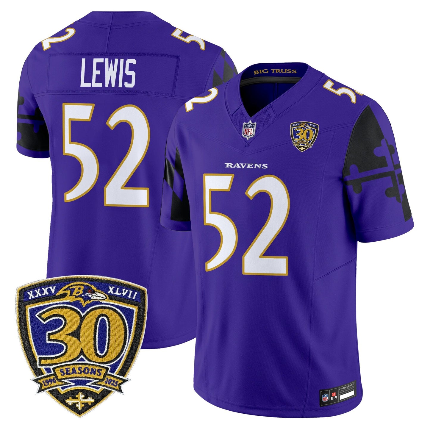 Men's Baltimore Ravens 'Maryland Flag Edition' Vapor Limited Jersey - All Stitched
