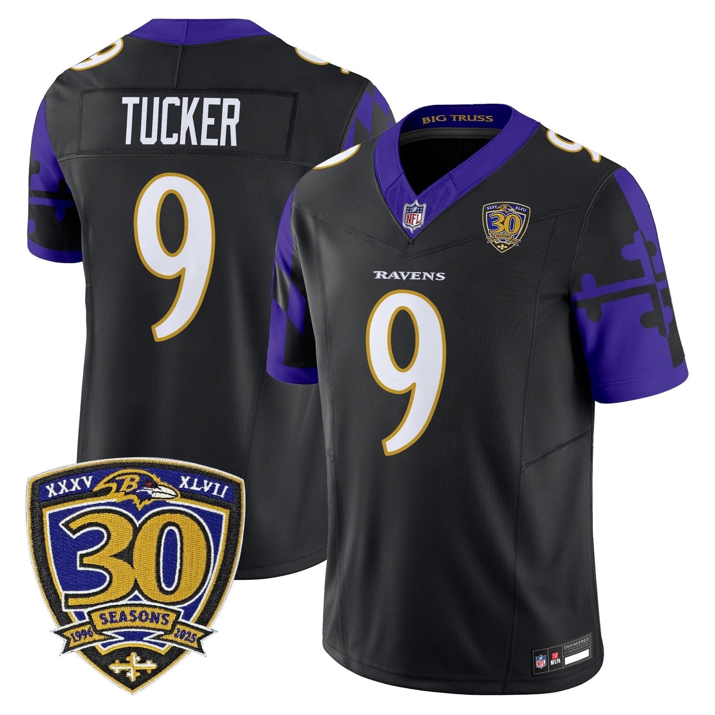 Men's Baltimore Ravens 'Maryland Flag Edition' Vapor Limited Jersey - All Stitched