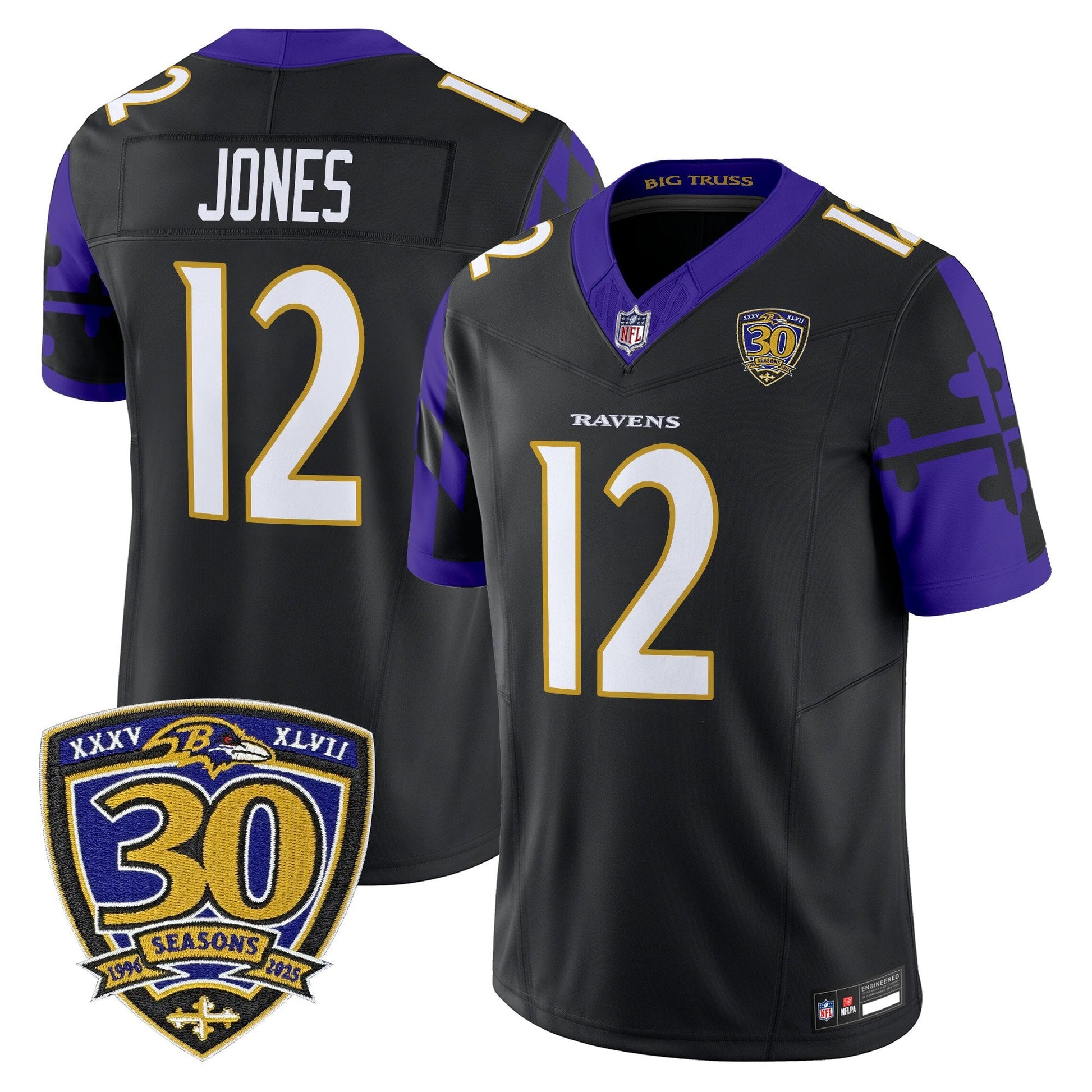 Men's Baltimore Ravens 'Maryland Flag Edition' Vapor Limited Jersey - All Stitched