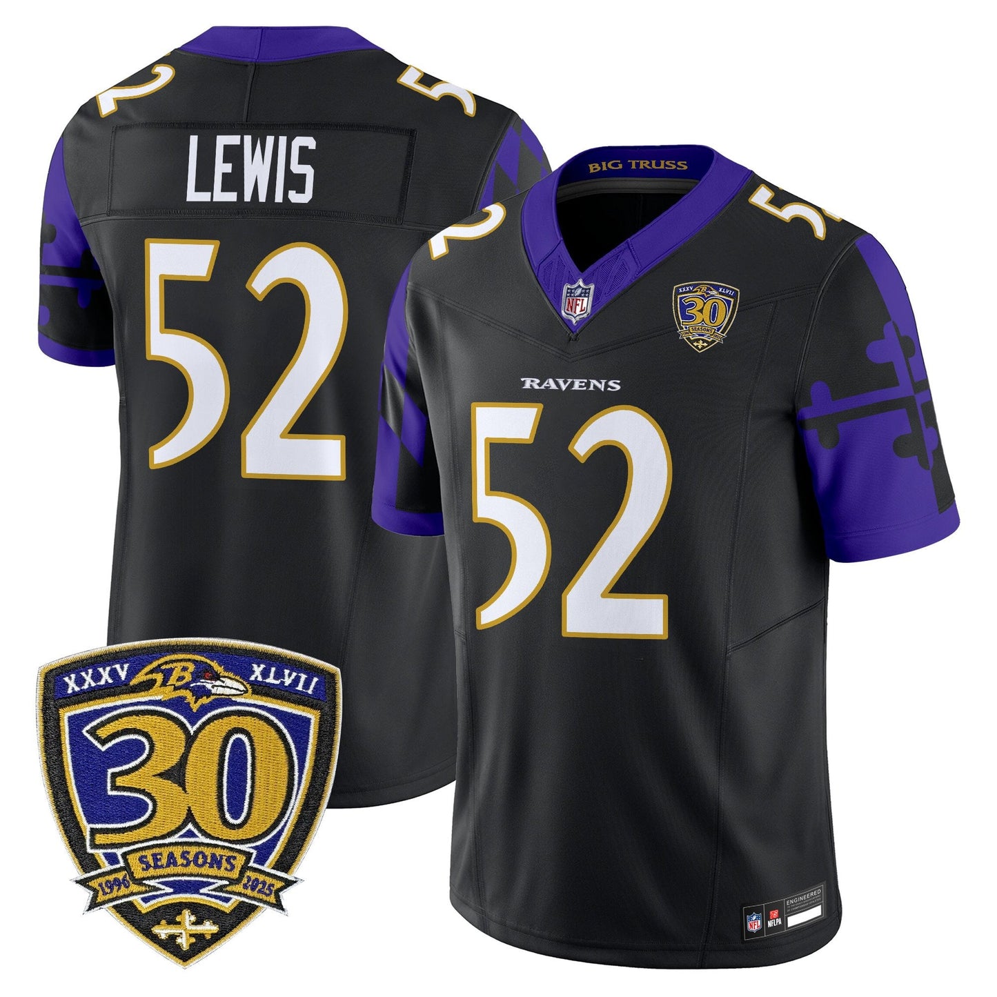 Men's Baltimore Ravens 'Maryland Flag Edition' Vapor Limited Jersey - All Stitched