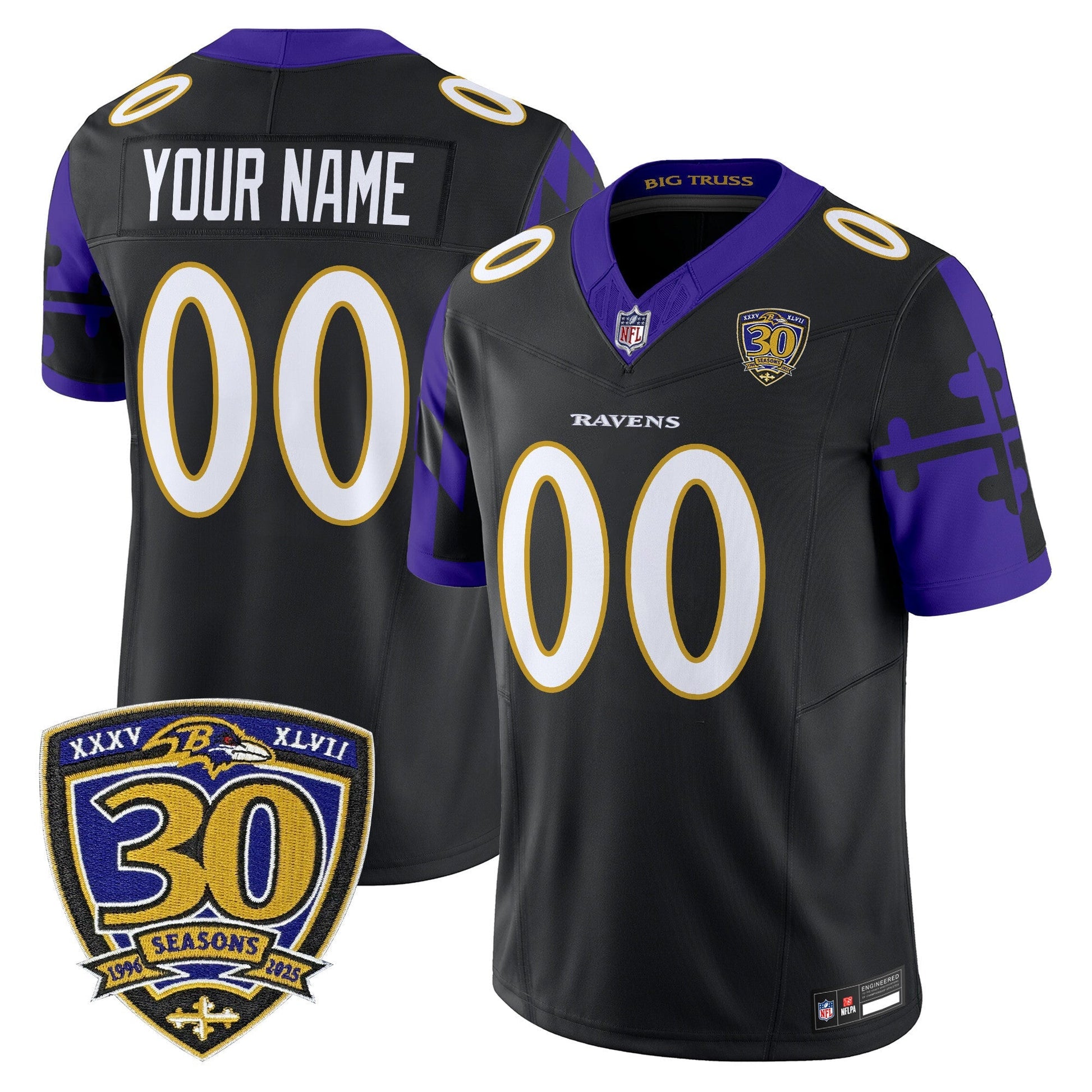 Baltimore Ravens 'Maryland Flag Edition' Vapor Limited Custom Jersey - All Stitched