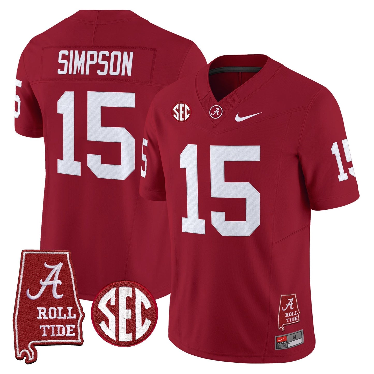 Men's Alabama Crimson Tide Throwback Vapor Limited Jersey - Alabama Map - All Stitched