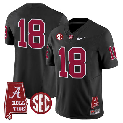 Men's Alabama Crimson Tide Throwback Vapor Limited Jersey - Alabama Map - All Stitched