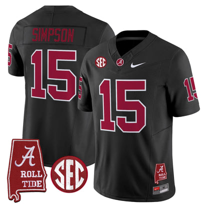 Men's Alabama Crimson Tide Throwback Vapor Limited Jersey - Alabama Map - All Stitched