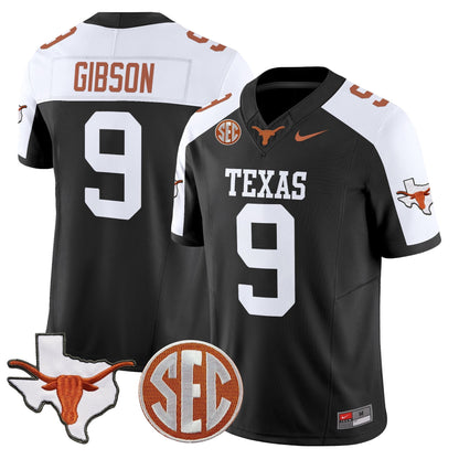Men's Texas Longhorns 2025 State Map & SEC Patch Vapor Limited Jersey - All Stitched