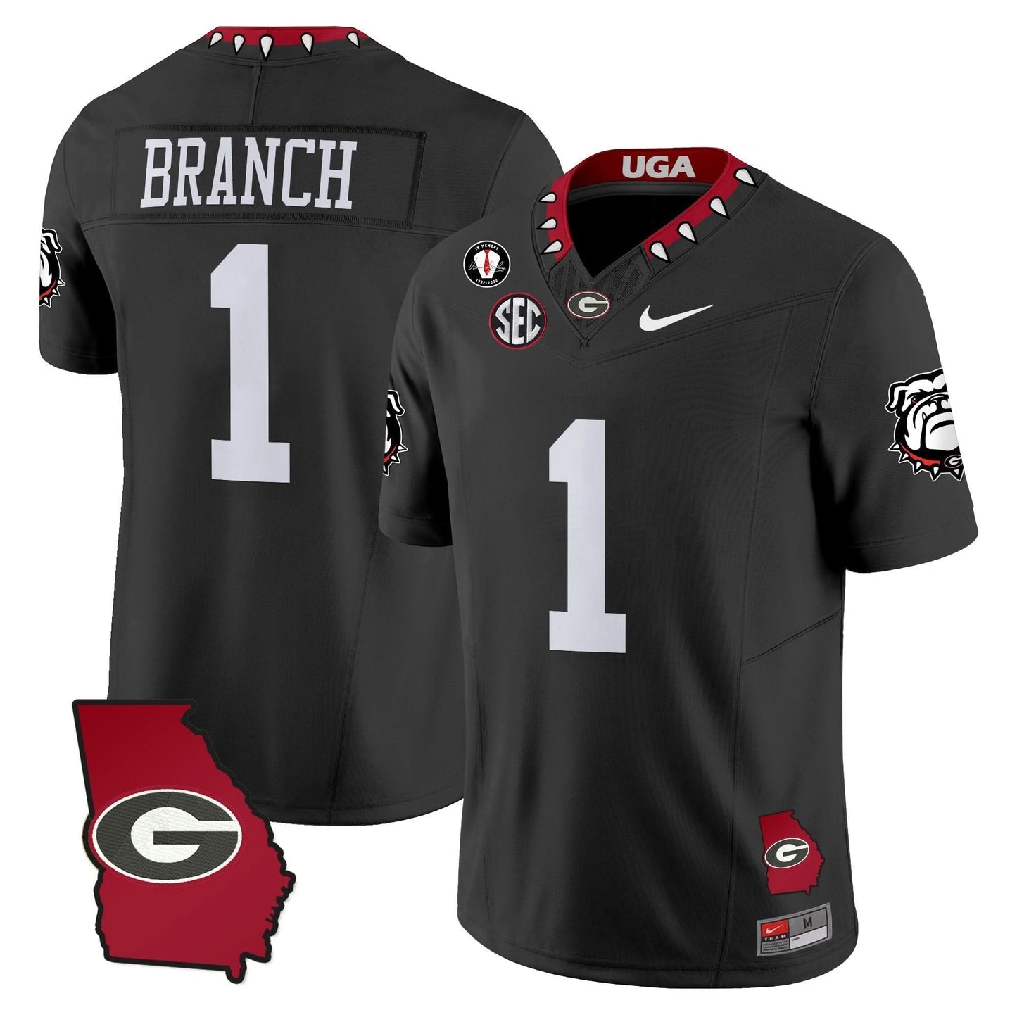 Men's Georgia Bulldogs 2025 Georgia Map & Vince Dooley Patch Vapor Limited Jersey - All Stitched