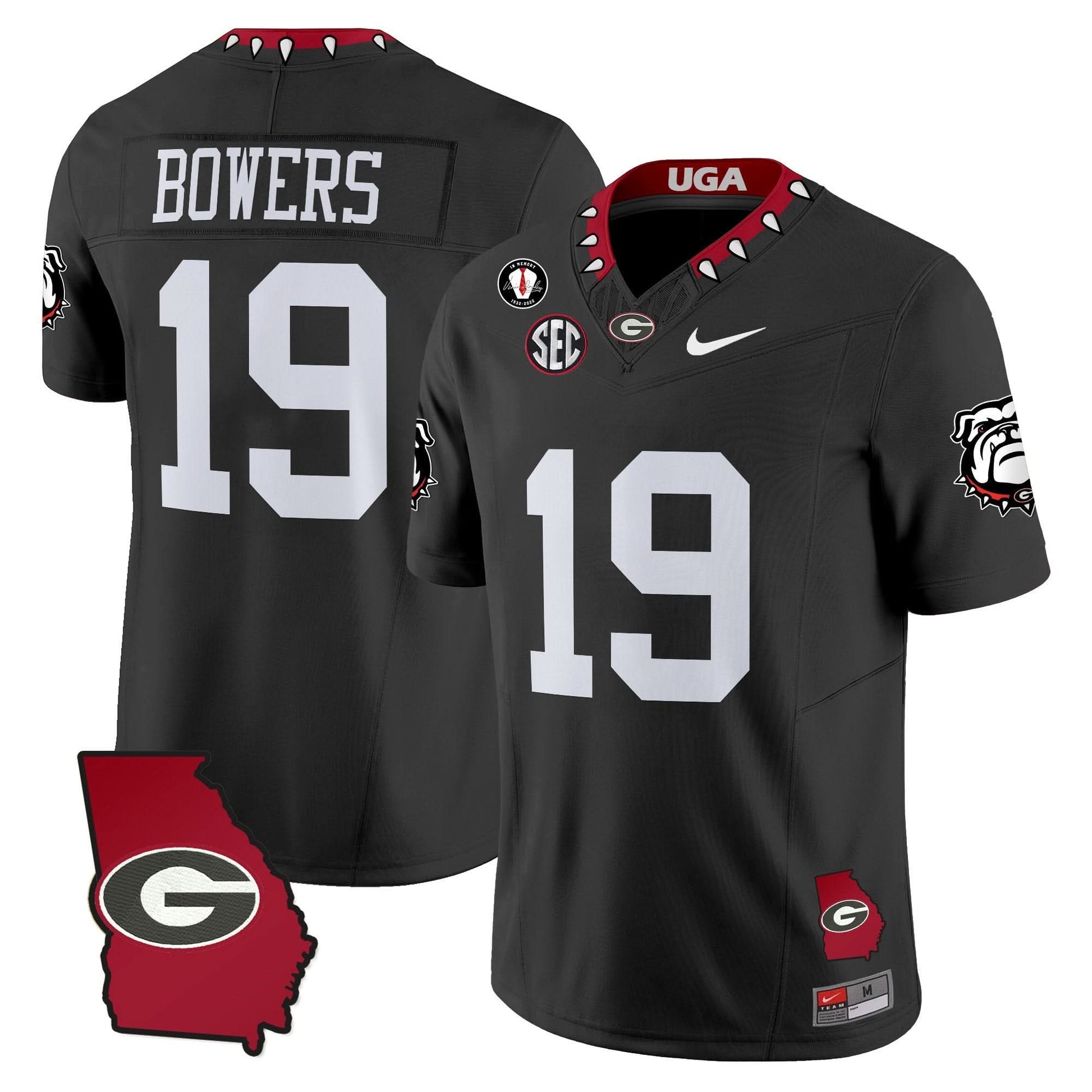 Men's Georgia Bulldogs 2025 Georgia Map & Vince Dooley Patch Vapor Limited Jersey - All Stitched