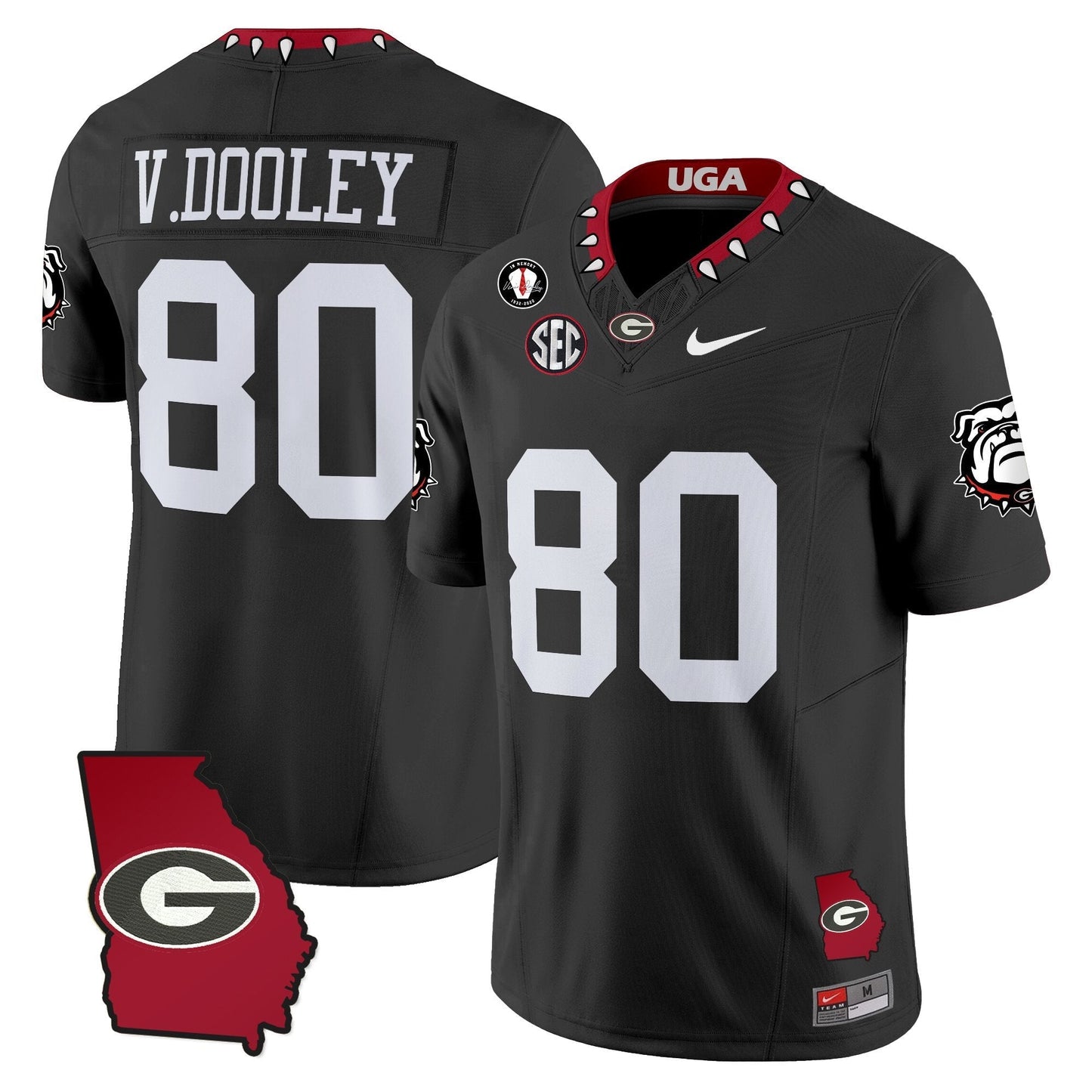 Men's Georgia Bulldogs 2025 Georgia Map & Vince Dooley Patch Vapor Limited Jersey - All Stitched