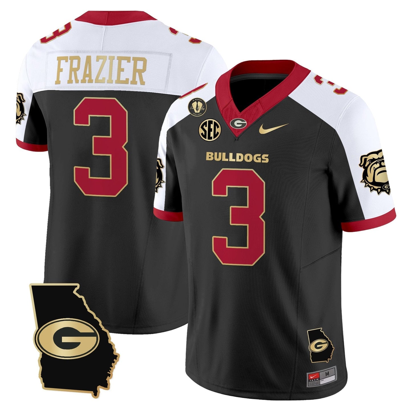 Men's Georgia Bulldogs 2025 Georgia Map & Vince Dooley Patch Vapor Limited Jersey - All Stitched