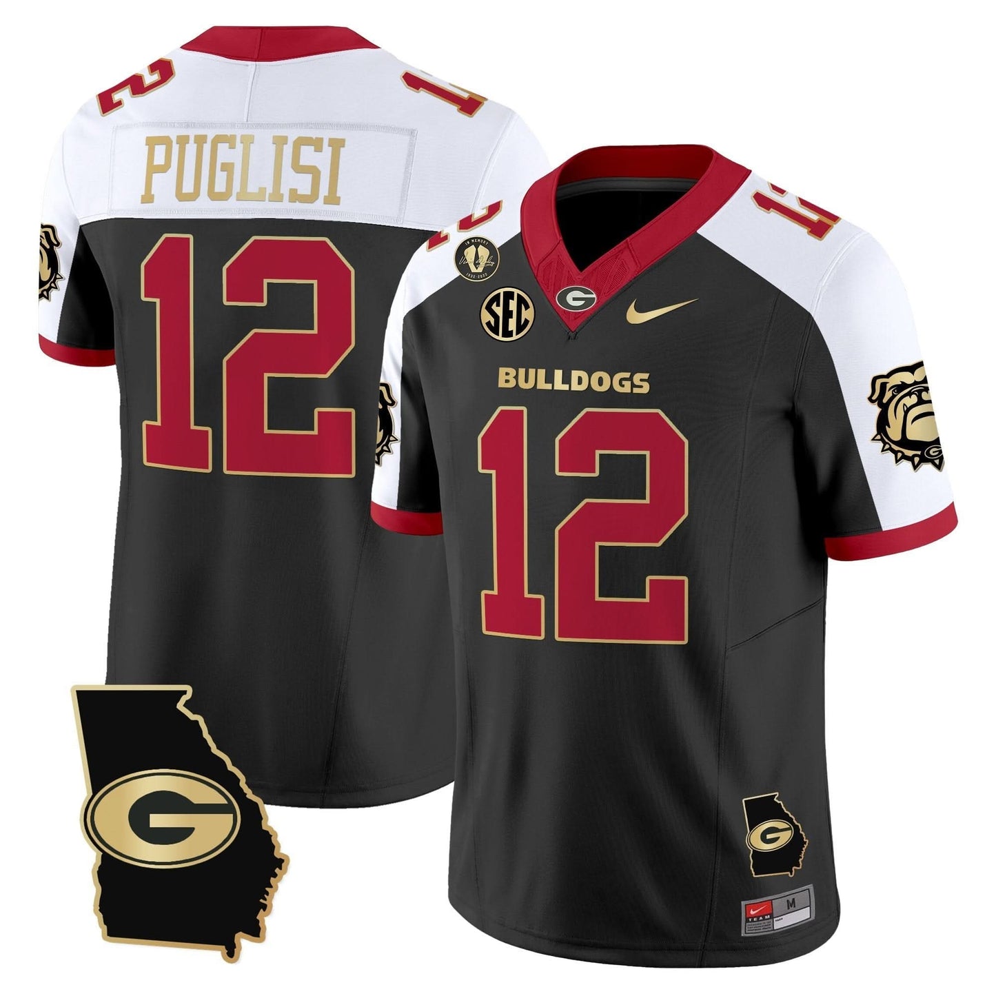 Men's Georgia Bulldogs 2025 Georgia Map & Vince Dooley Patch Vapor Limited Jersey - All Stitched