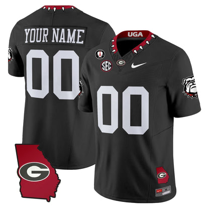 Georgia Bulldogs 2025 Georgia Map & Vince Dooley Patch Vapor Limited Custom Jersey - All Stitched