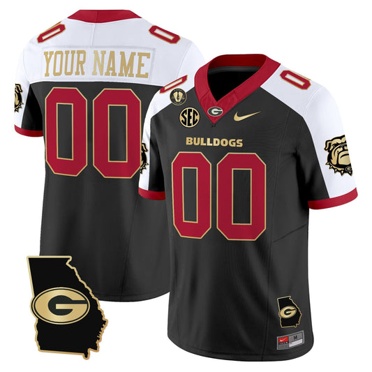 Georgia Bulldogs 2025 Georgia Map & Vince Dooley Patch Vapor Limited Custom Jersey - All Stitched