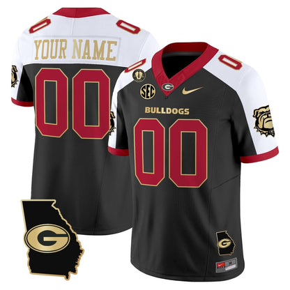Georgia Bulldogs 2025 Georgia Map & Vince Dooley Patch Vapor Limited Custom Jersey - All Stitched
