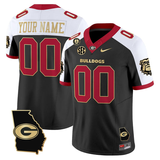Georgia Bulldogs 2025 Georgia Map & Vince Dooley Patch Vapor Limited Custom Jersey - All Stitched