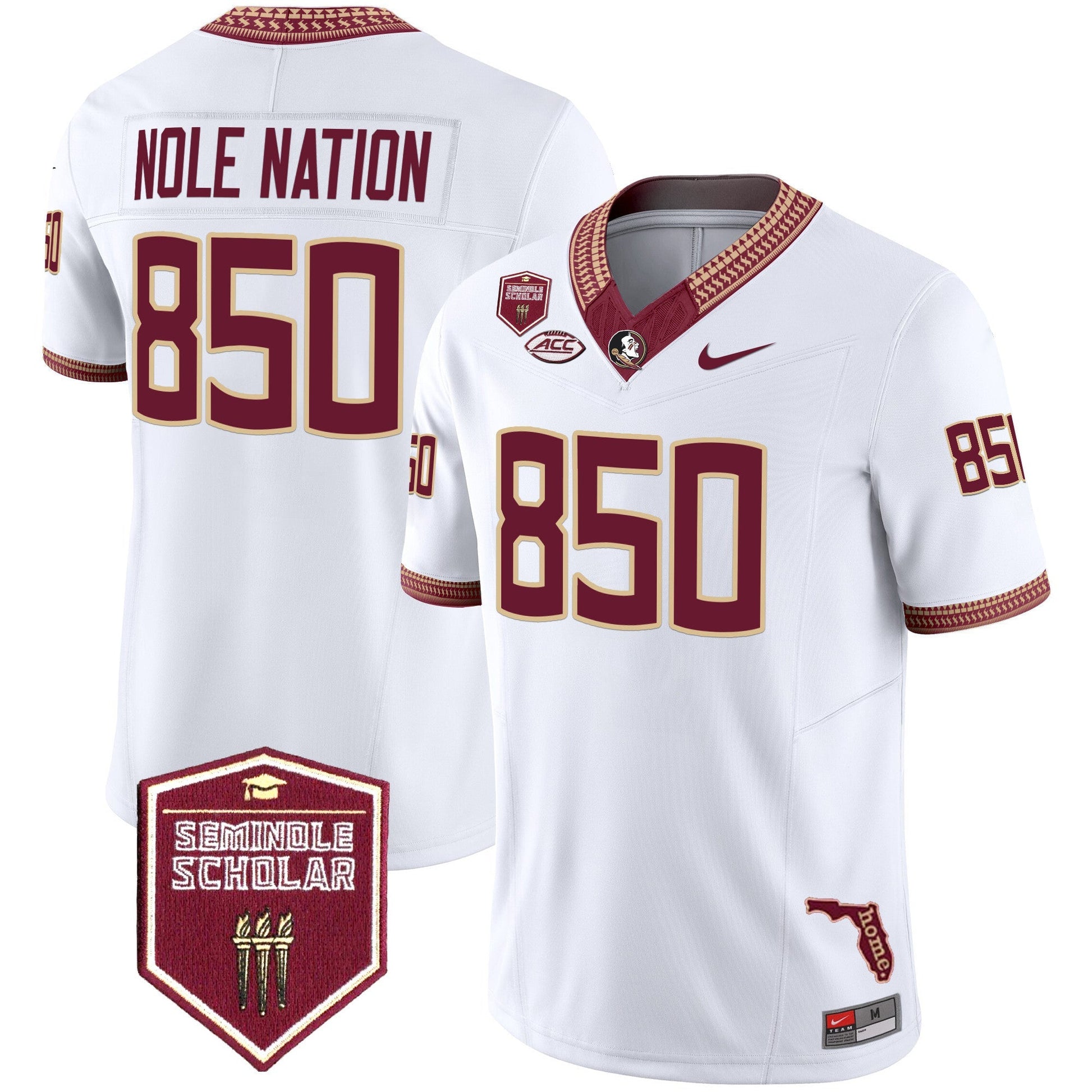 Men's Florida State Seminoles 2025 Seminole Scholar Patch Vapor Limited Jersey - All Stitched