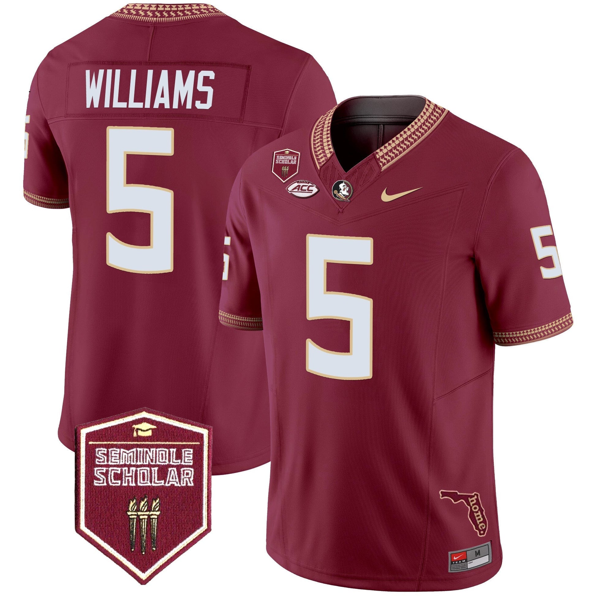 Men's Florida State Seminoles 2025 Seminole Scholar Patch Vapor Limited Jersey - All Stitched