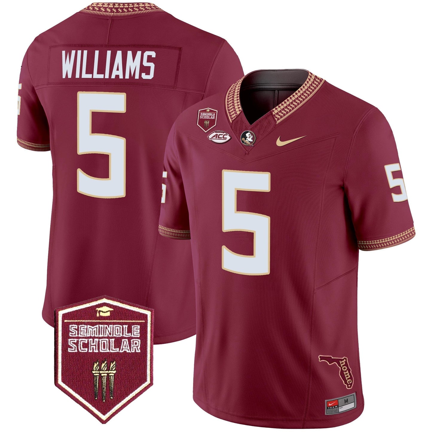 Men's Florida State Seminoles 2025 Seminole Scholar Patch Vapor Limited Jersey - All Stitched