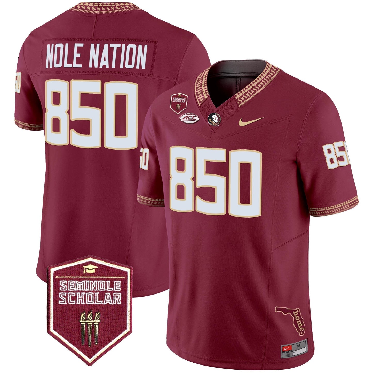 Men's Florida State Seminoles 2025 Seminole Scholar Patch Vapor Limited Jersey - All Stitched