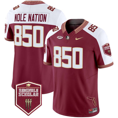 Men's Florida State Seminoles 2025 Seminole Scholar Patch Vapor Limited Jersey - All Stitched