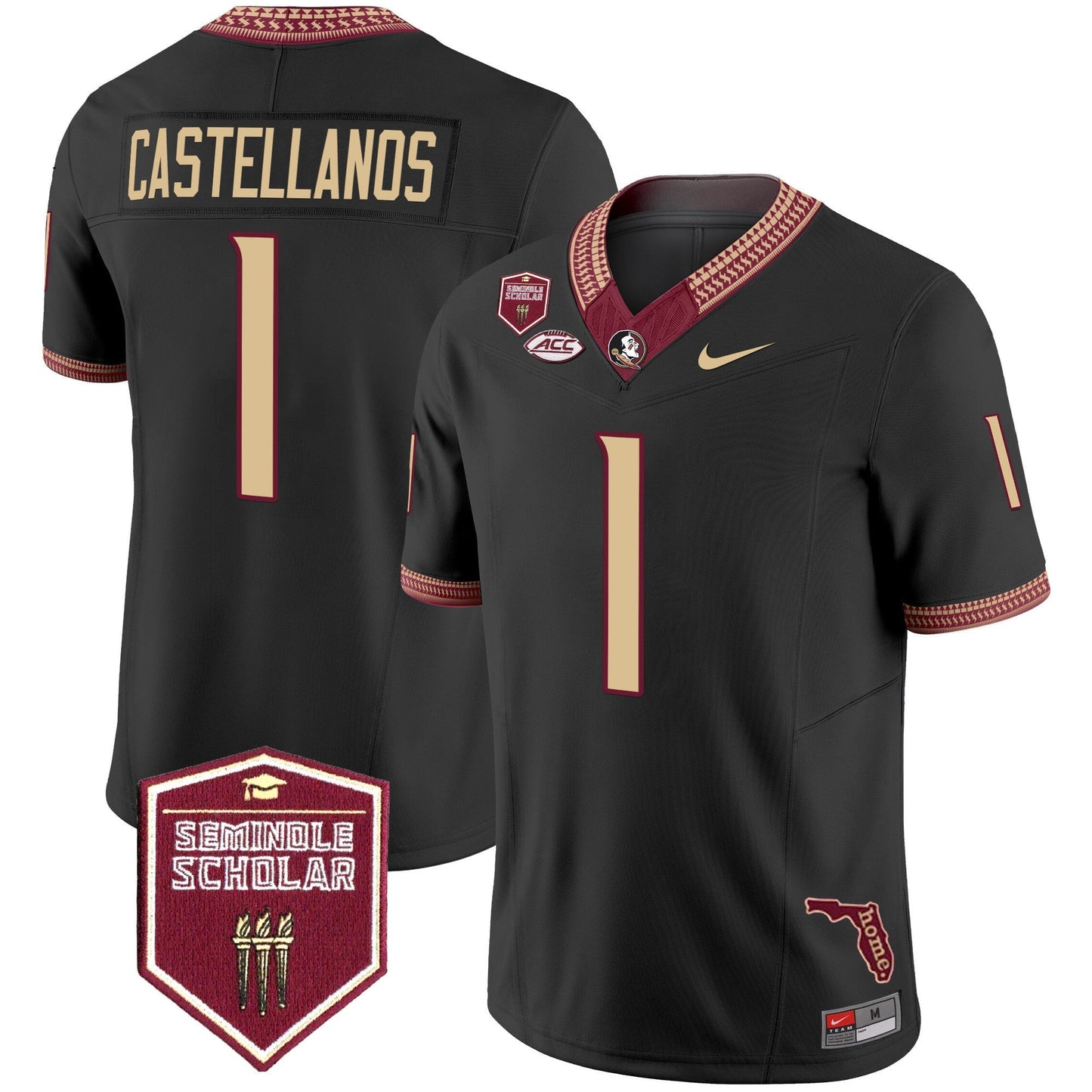 Men's Florida State Seminoles 2025 Seminole Scholar Patch Vapor Limited Jersey - All Stitched