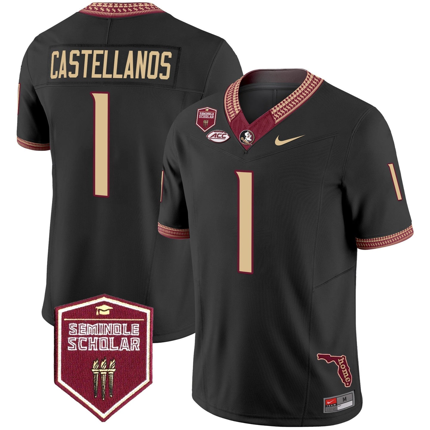 Men's Florida State Seminoles 2025 Seminole Scholar Patch Vapor Limited Jersey - All Stitched
