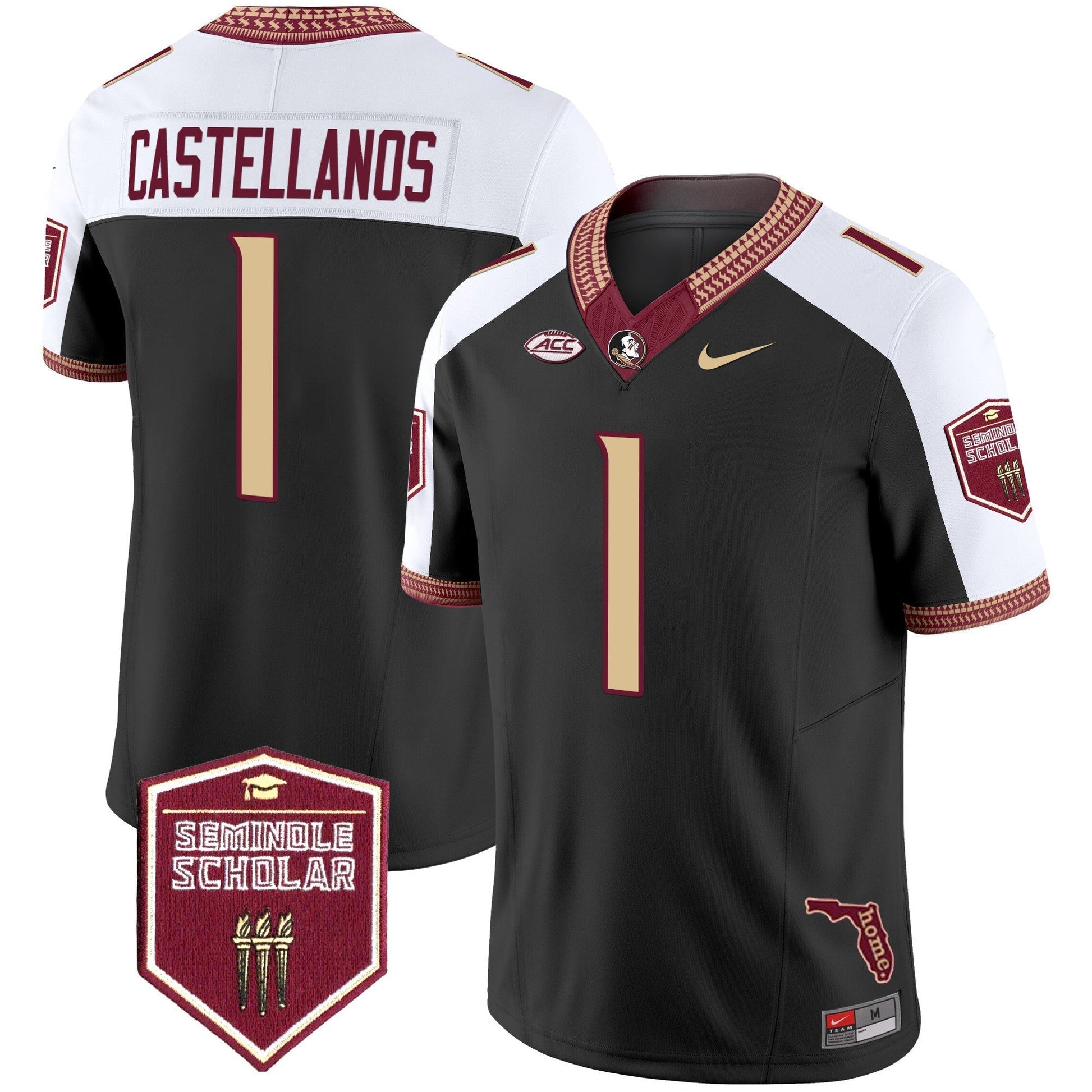Men's Florida State Seminoles 2025 Seminole Scholar Patch Vapor Limited Jersey - All Stitched