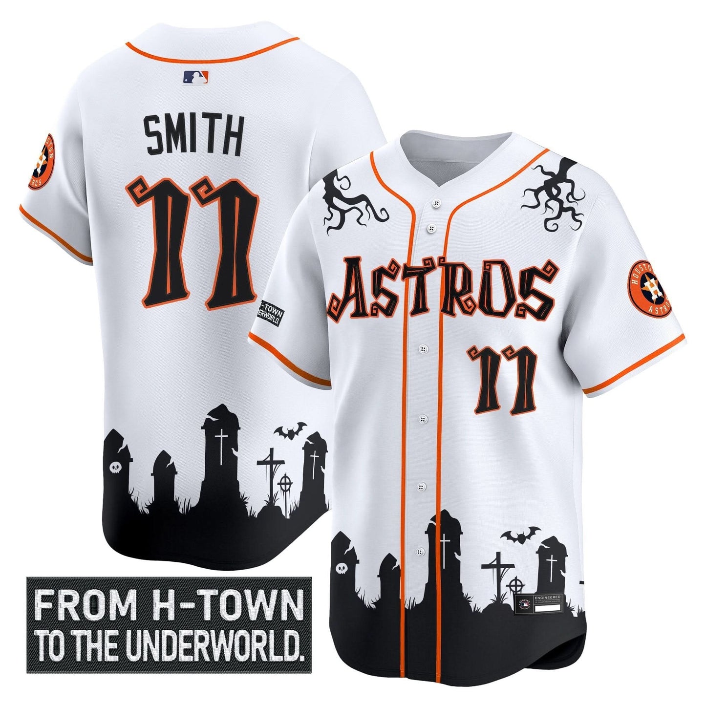 Men's Houston Astros 'Halloween Shadows Edition' Vapor Premier Limited Jersey - Stitched