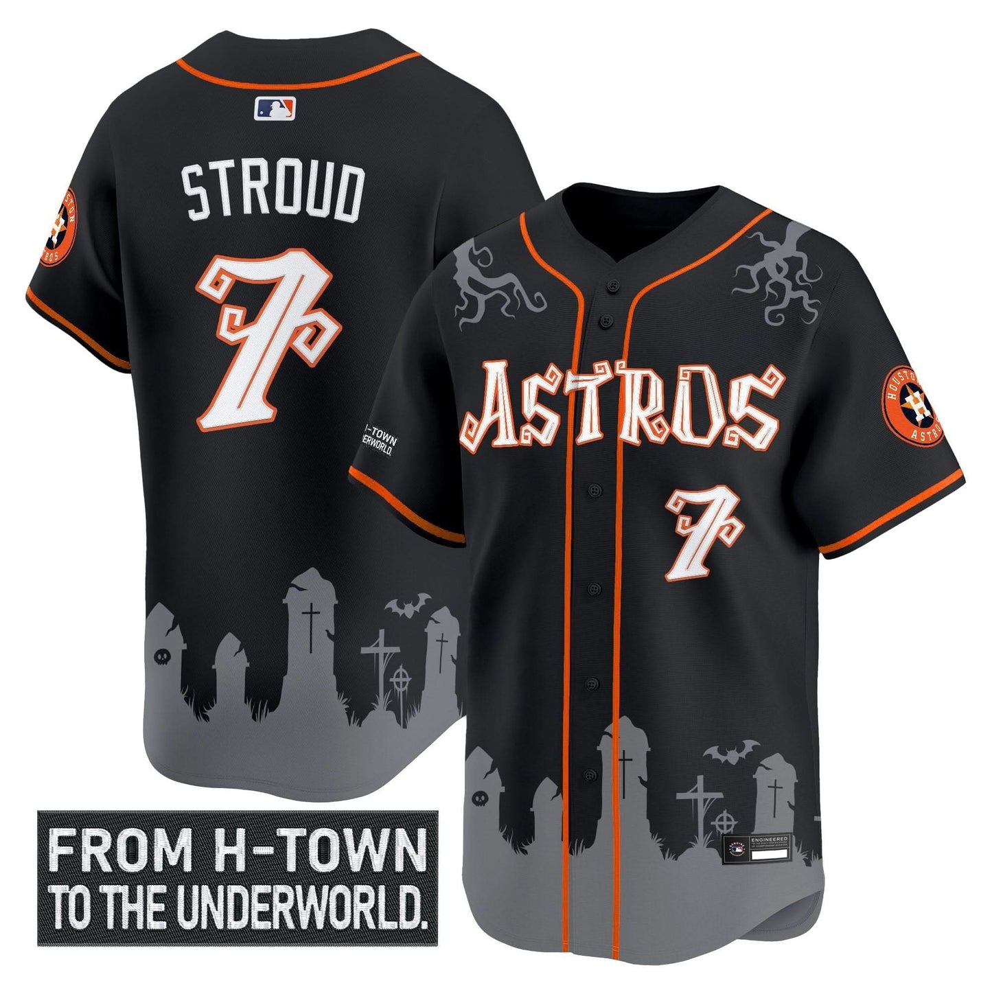 Men's Houston Astros 'Halloween Shadows Edition' Vapor Premier Limited Jersey - Stitched