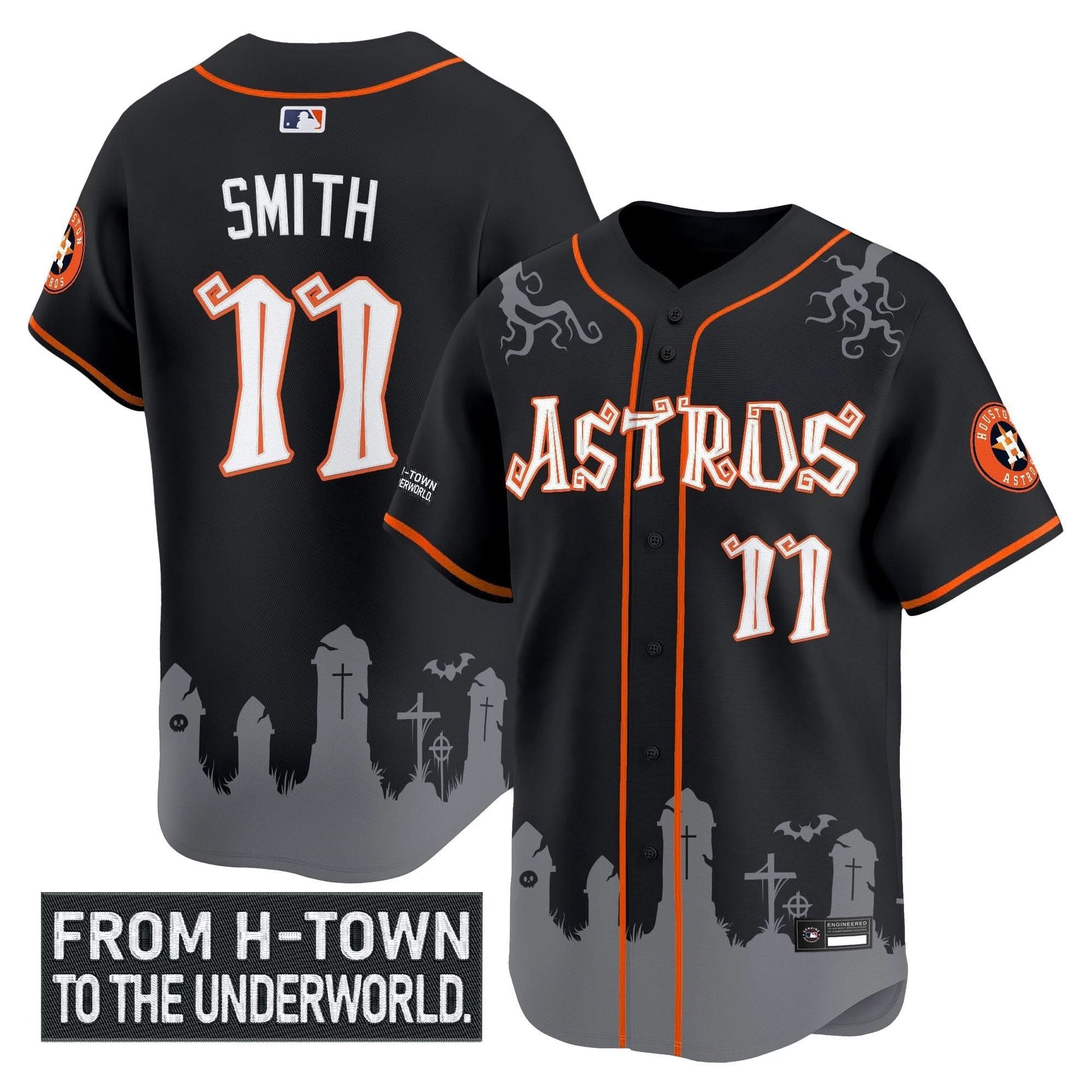 Men's Houston Astros 'Halloween Shadows Edition' Vapor Premier Limited Jersey - Stitched