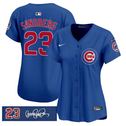 Women's Chicago Cubs 'Ryne Sandberg Tribute' Vapor Premier Limited Jersey V3 - All Stitched
