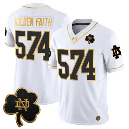 Men's Notre Dame Fighting Irish 2025 Gold Vapor Limited Jersey - All Stitched