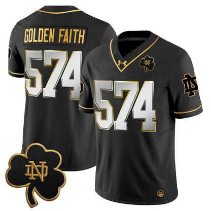 Men's Notre Dame Fighting Irish 2025 Gold Vapor Limited Jersey - All Stitched