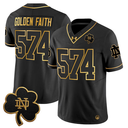 Men's Notre Dame Fighting Irish 2025 Gold Vapor Limited Jersey - All Stitched