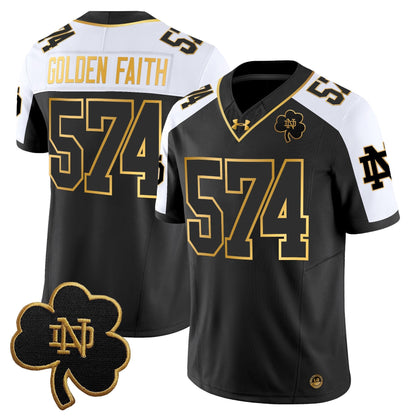 Men's Notre Dame Fighting Irish 2025 Gold Vapor Limited Jersey - All Stitched