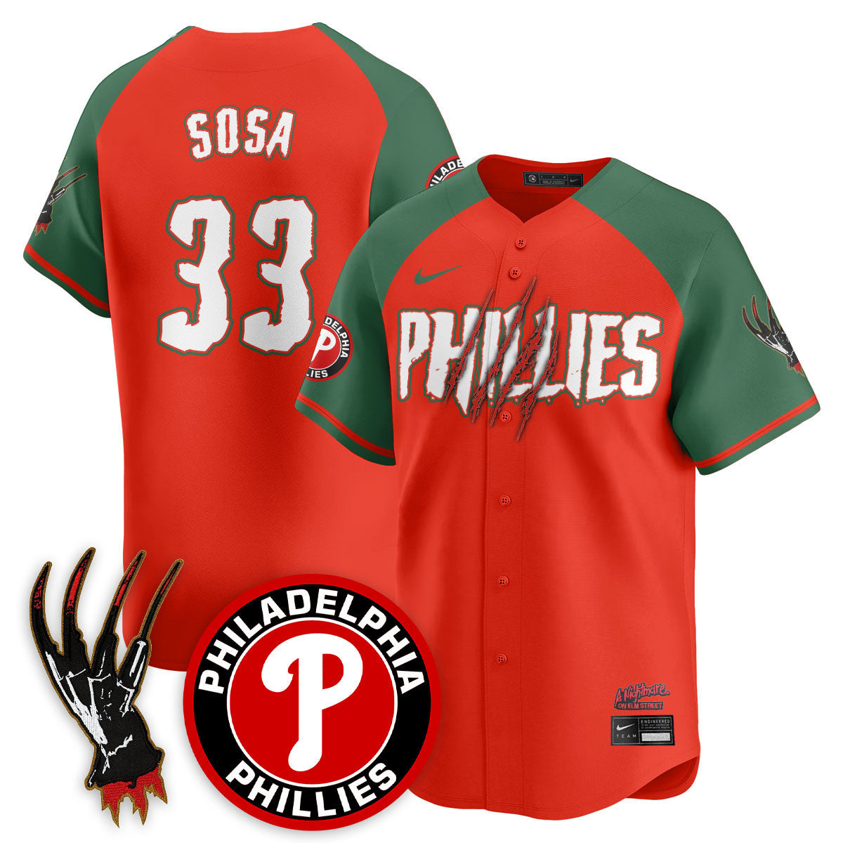 Men's Philadelphia Phillies "A Nightmare on Elm Street" Jersey - Stitched