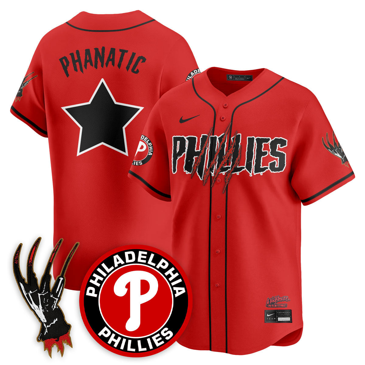 Men's Philadelphia Phillies "A Nightmare on Elm Street" Jersey - Stitched