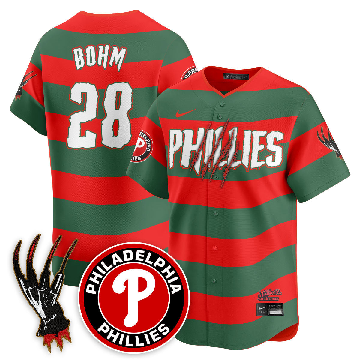 Men's Philadelphia Phillies "A Nightmare on Elm Street" Jersey - Stitched