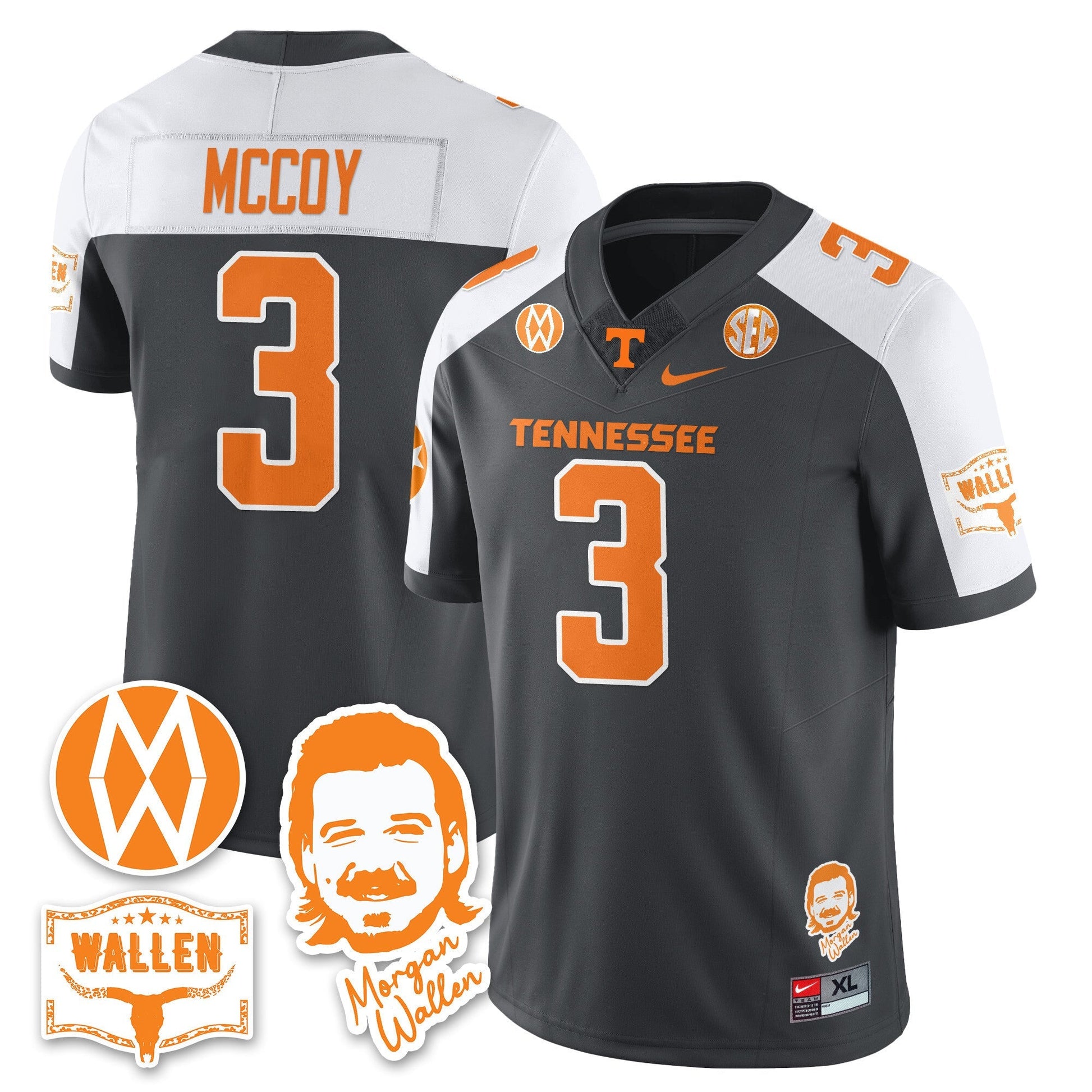 Men's Tennessee Volunteers Morgan Wallen 2025 Jersey - All Stitched