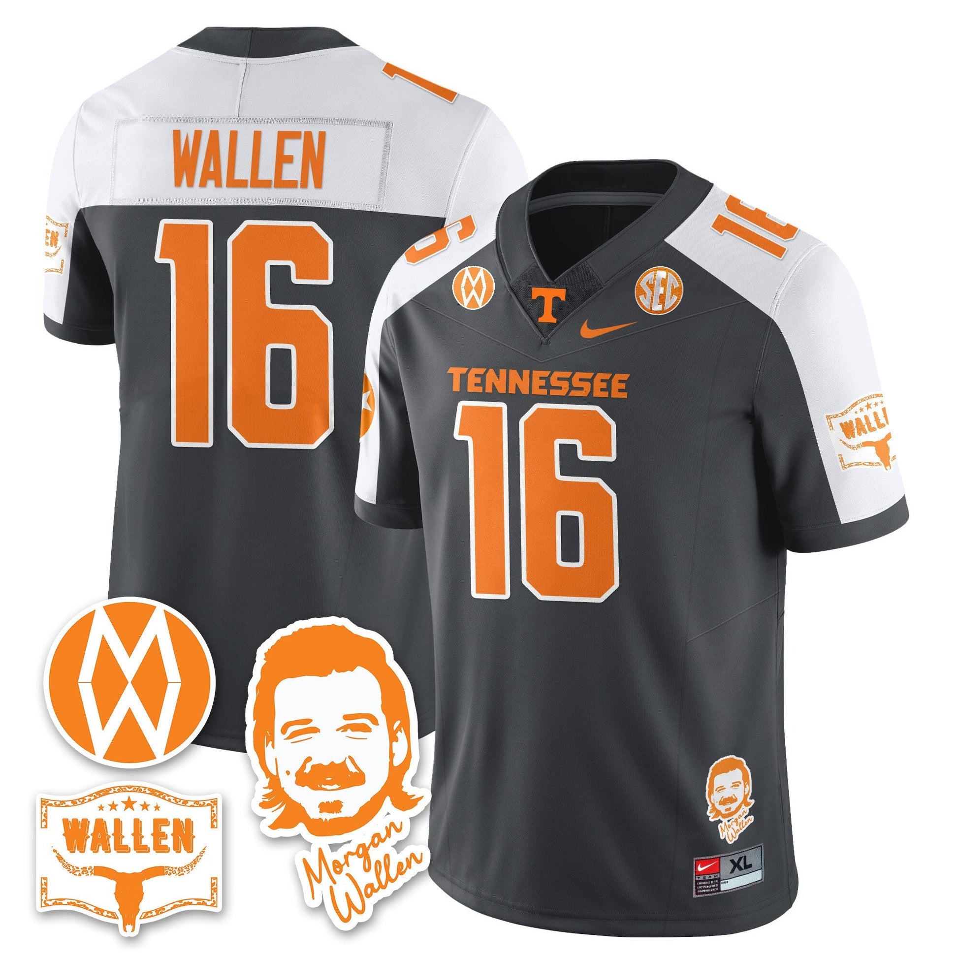 Men's Tennessee Volunteers Morgan Wallen 2025 Jersey - All Stitched