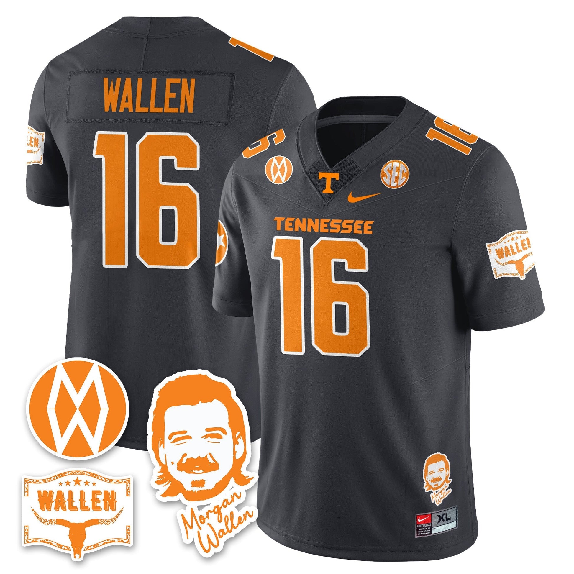 Men's Tennessee Volunteers Morgan Wallen 2025 Jersey - All Stitched