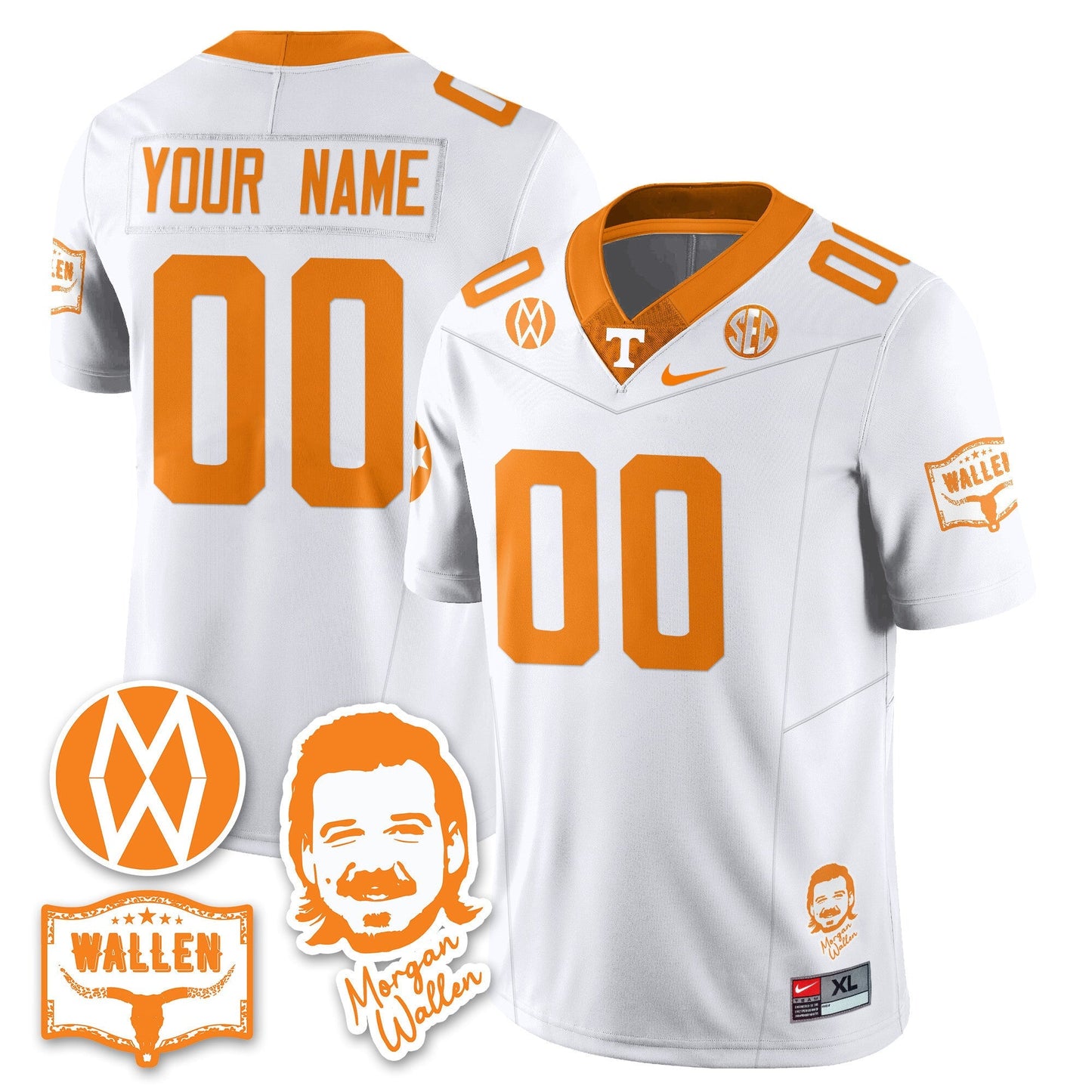Tennessee Volunteers Morgan Wallen 2025 Custom Jersey - All Stitched