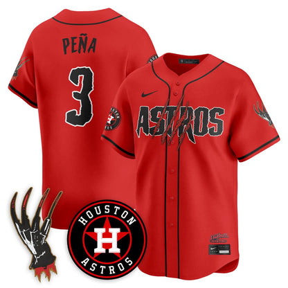 Men's Houston Astros "A Nightmare on Elm Street" Jersey - Stitched