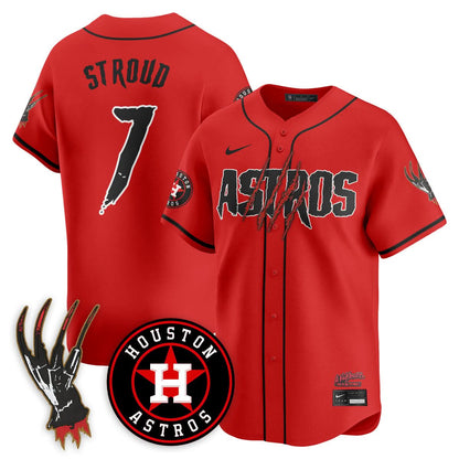 Men's Houston Astros "A Nightmare on Elm Street" Jersey - Stitched