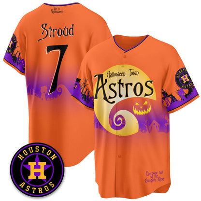 Men's Houston Astros "Halloween Town" Limited Jersey - Stitched