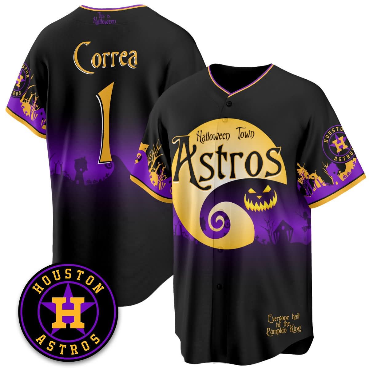 Men's Houston Astros "Halloween Town" Limited Jersey - Stitched