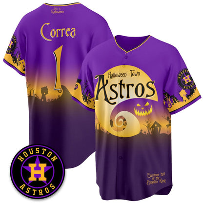 Men's Houston Astros "Halloween Town" Limited Jersey - Stitched